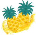 a pineapples with green leaves