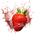 a strawberry splashing into a liquid