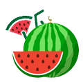 a watermelon with a straw and a slice of watermelon