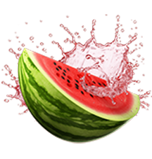 a watermelon with a splash of water